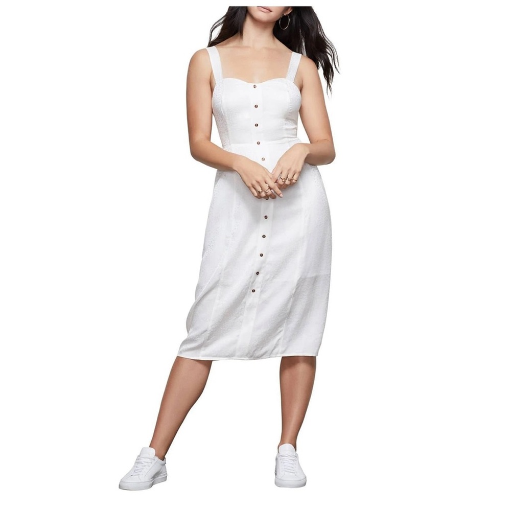NWT Good American White on White leopard print Midi Dress Size 2